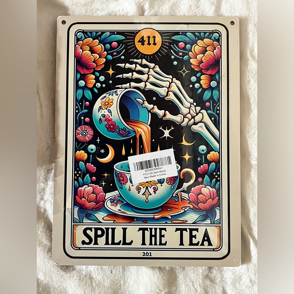 NEW Spill The Tea Tarot Card Sign